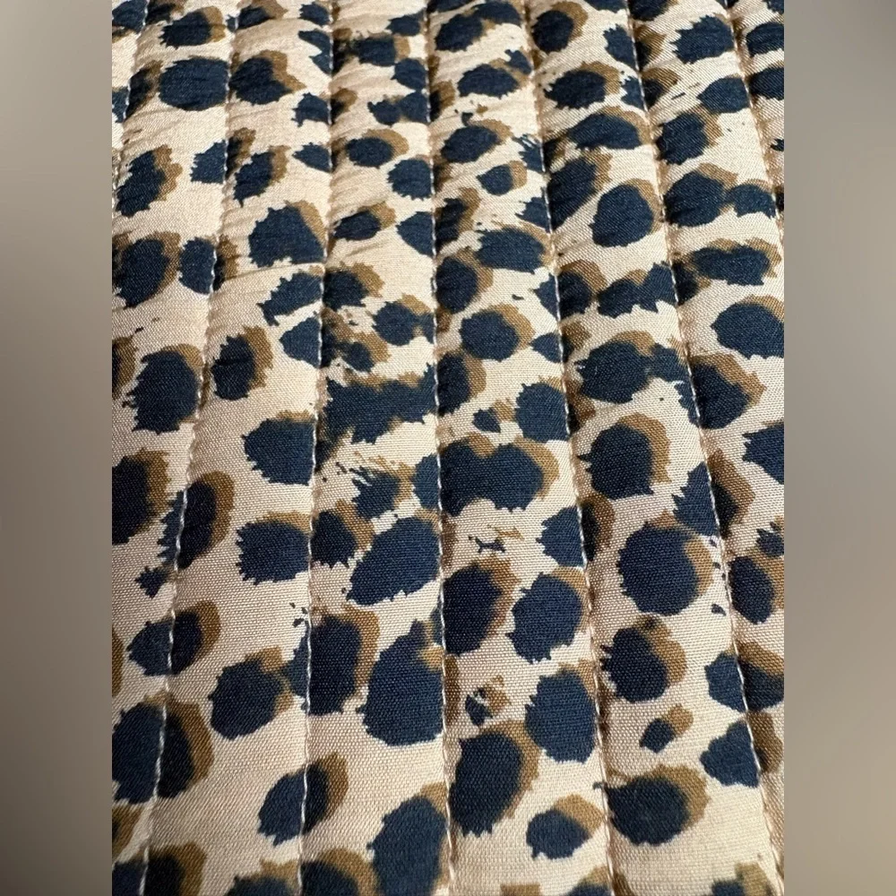 EUC Ulla Johnson- Leopard Print Foldover Quilted Cloth Clutch with Tassel